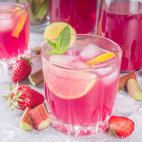 Raspberry Rhubarb Gin Fizz