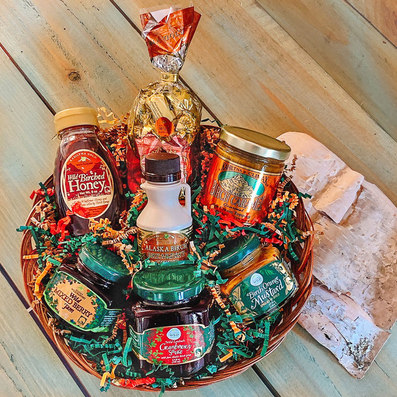 Alaska Holiday Sampler Gift Basket - Full of Alaska Birch Syrup Prodcuts